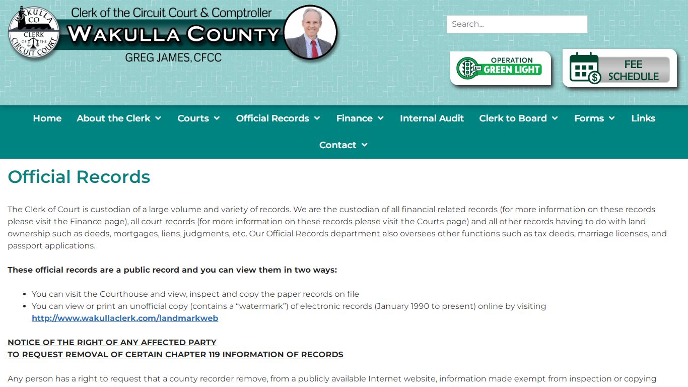 Official Records – Wakulla County Clerk of Circuit Court & Comptroller
